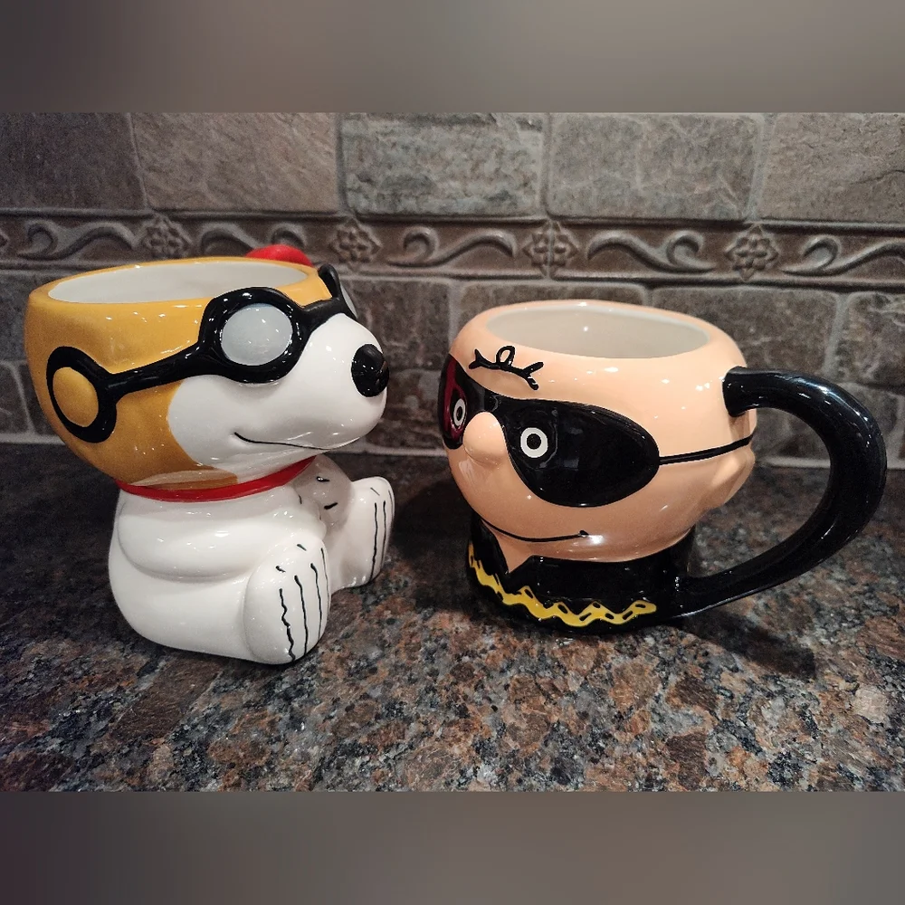Williams Sonoma Peanuts Ceramic 2 Mug Set